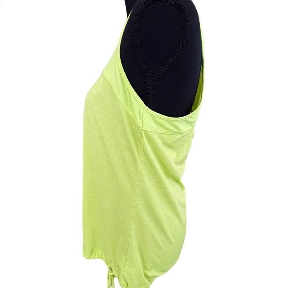 OLD Navy Active neon green top with drawstring bottom hem and cut out back sz  M - Picture 2 of 5